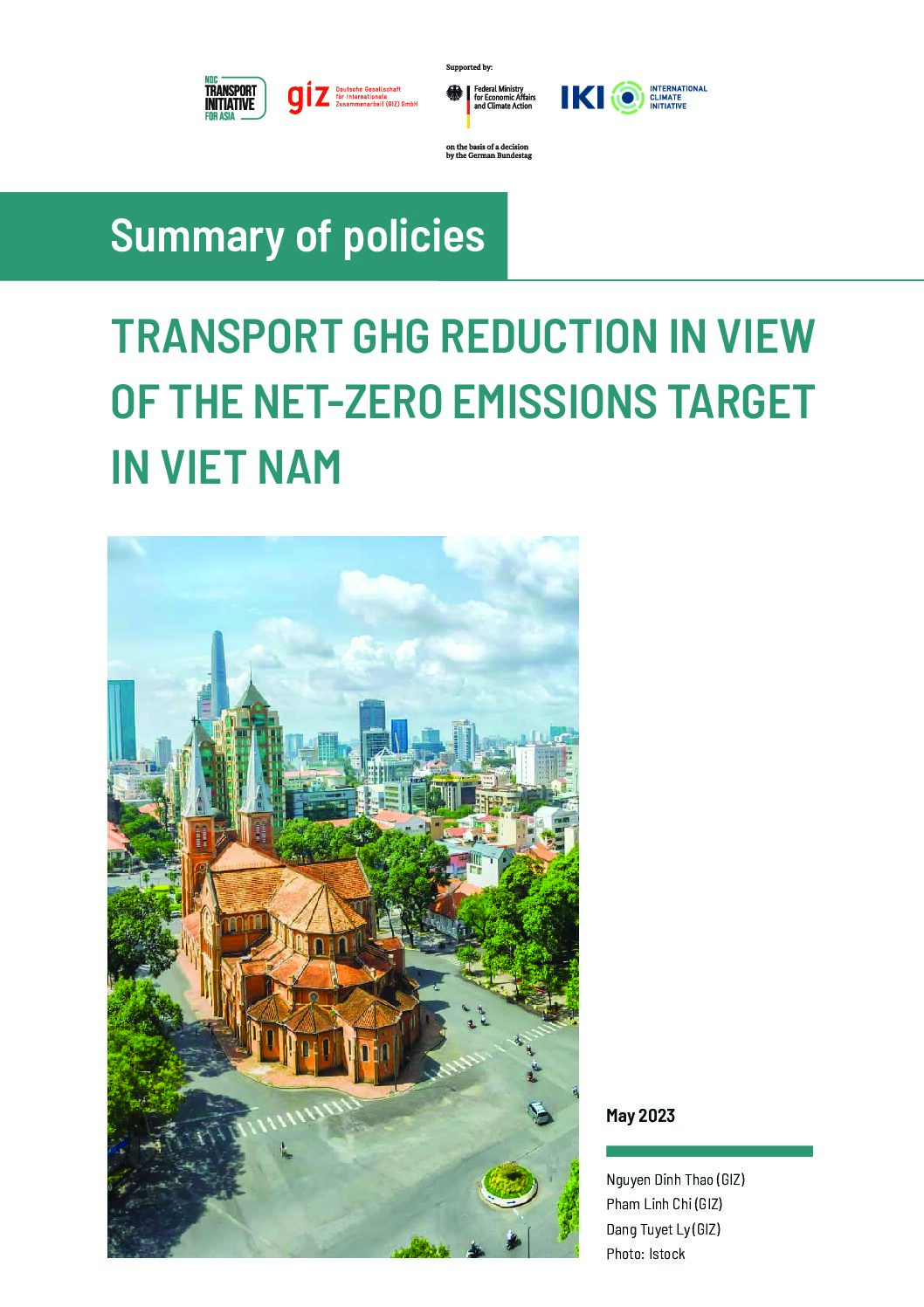 Summary of Policies: Transport GHG Reduction in View of the Net-Zero Emissions Target in Viet Nam